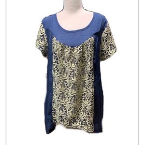 Firmianalily Tunic See Threw Embrodery Mesh Size L